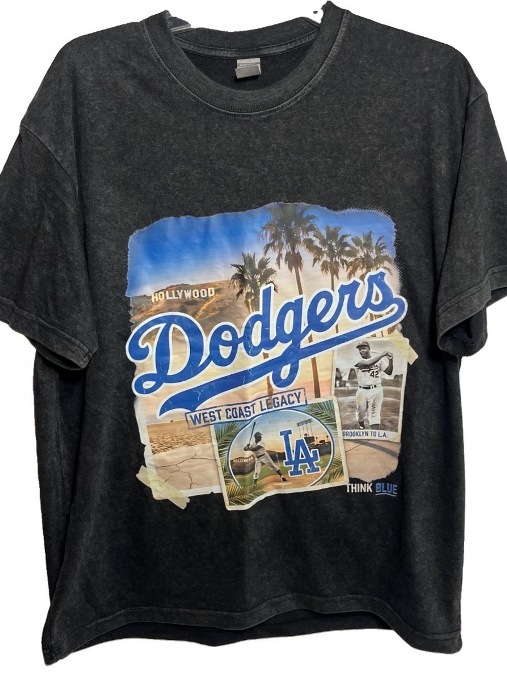 Los Angeles Dodgers Text logo T-shirt Size Large West Coast Legacy